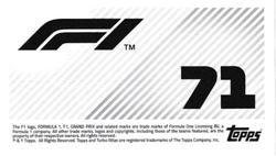 2021 Topps F1 Stickers #71 Daniel Ricciardo Back