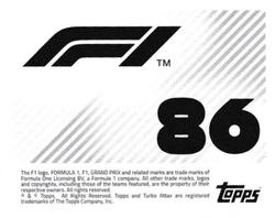 2021 Topps F1 Stickers #86 Sebastian Vettel Back