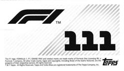 2021 Topps F1 Stickers #111 Fernando Alonso Back