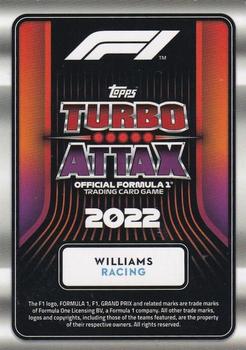 2022 Topps Turbo Attax F1 #77 Nicholas Latifi Back