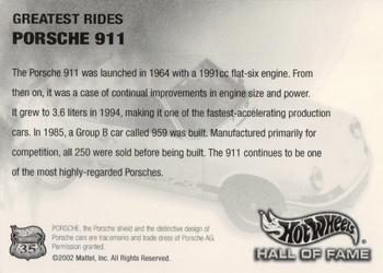 2003 Hot Wheels Hall of Fame Series #B0928 Porsche 911 Back