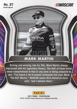 2021 Panini Prizm - Purple Velocity #87 Mark Martin Back
