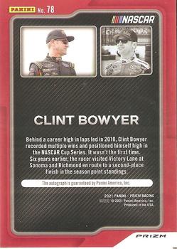 2021 Panini Prizm - Signatures Silver Prizm #78 Clint Bowyer Back