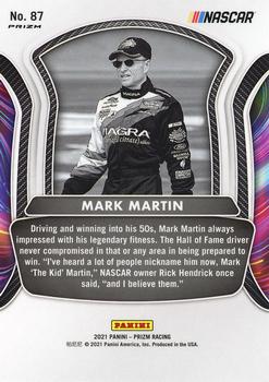 2021 Panini Prizm - Zebra #87 Mark Martin Back