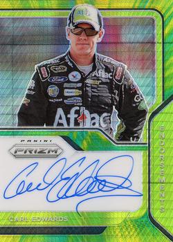 2021 Panini Prizm - Endorsements Hyper Prizm Green and Yellow #E-CE Carl Edwards Front