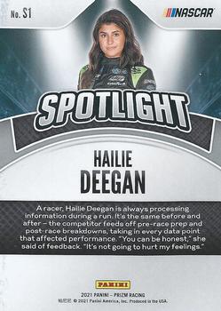 2021 Panini Prizm - Spotlight #S1 Hailie Deegan Back