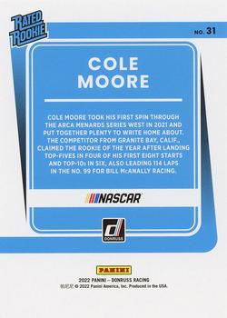 2022 Donruss #31 Cole Moore Back