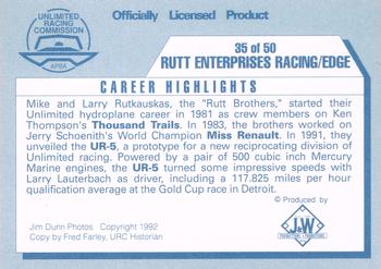 1992 APBA Thunder on the Water #35 Rutt Enterprises Racing/Edge Back
