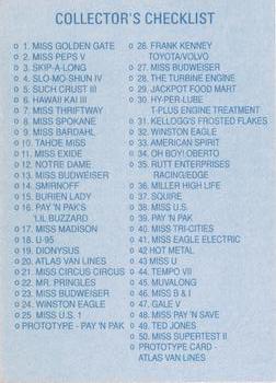 1992 APBA Thunder on the Water #NNO Collector's Checklist Back