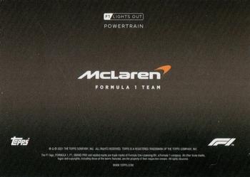 2021 Topps Formula 1 Lights Out #NNO McLaren F1 Team Back