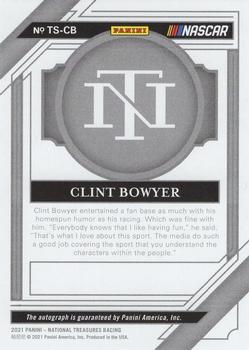 2021 Panini National Treasures - Trackside Signatures #TS-CB Clint Bowyer Back