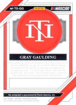 2021 Panini National Treasures - Trackside Signatures #TS-GG Gray Gaulding Back
