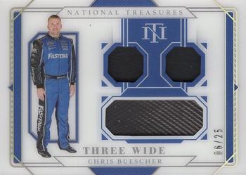 2021 Panini National Treasures - Three Wide Holo Silver #TW-CB Chris Buescher Front