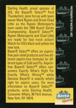 1994 Bayer Select Racing #NNO Chad Little Back