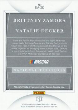 2021 Panini National Treasures - Dual Autographs #DA-ZD Brittney Zamora / Natalie Decker Back