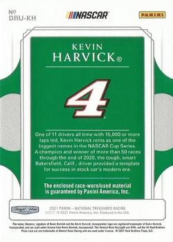 2021 Panini National Treasures - Dual Race Used Firesuits #DRU-KH Kevin Harvick Back