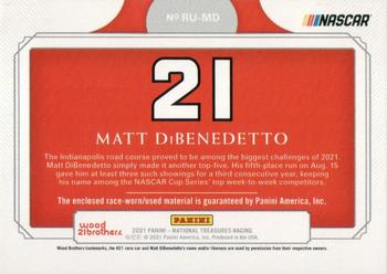 2021 Panini National Treasures - Race Used Firesuits #RU-MD Matt DiBenedetto Back