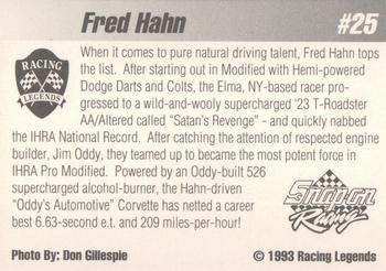 1992 Racing Legends IHRA #25 Fred Hahn Back