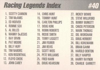 1992 Racing Legends IHRA #40 Checklist Back