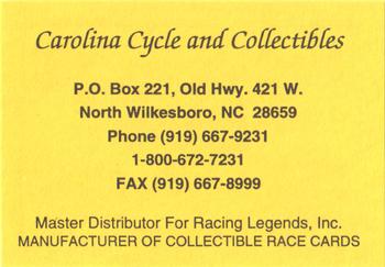 1992 Racing Legends IHRA #NNO Order Form Front