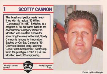 1991 Racing Legends IHRA #1 Scotty Cannon Back