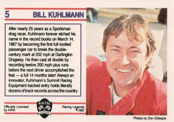 1991 Racing Legends IHRA #5 Bill Kuhlmann Back