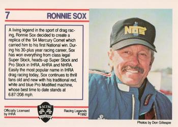 1991 Racing Legends IHRA #7 Ronnie Sox Back