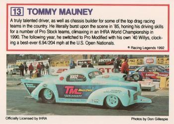 1991 Racing Legends IHRA #13 Tommy Mauney Back