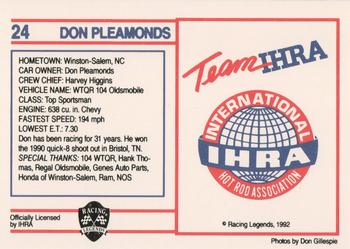 1991 Racing Legends IHRA #24 Don Plemmons Back