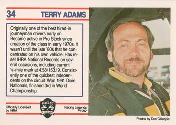 1991 Racing Legends IHRA #34 Terry Adams Back