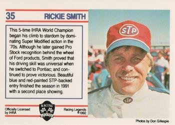 1991 Racing Legends IHRA #35 Rickie Smith Back