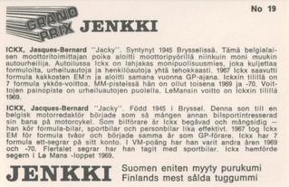 1975 Hellas Grand Prix Jenkki #19 Jacky Ickx Back