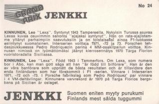 1975 Hellas Grand Prix Jenkki #24 Leo Kinnunen Back