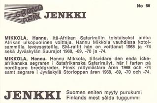 1975 Hellas Grand Prix Jenkki #56 Hannu Mikkola Back