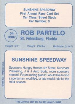 1993 Big League Sunshine Speedway #04 B387 Rob Partelo Back