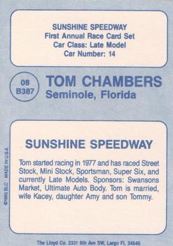 1993 Big League Sunshine Speedway #08 B387 Tom Chambers Back