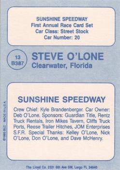 1993 Big League Sunshine Speedway #13 B387 Steve O'Lone Back
