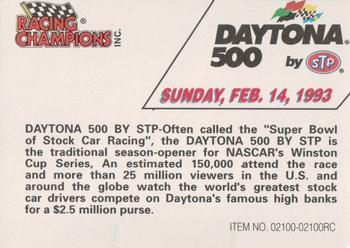 1993 Racing Champions Track Series #02100-02100RC Daytona 500 Back