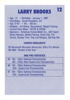 1988 SC Racing Motocross #12 Larry Brooks Back