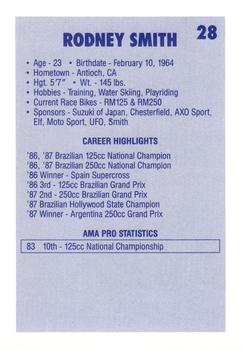 1988 SC Racing Motocross #28 Rodney Smith Back