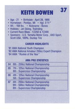 1988 SC Racing Motocross #37 Keith Bowen Back