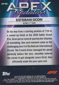 2021 Topps Formula 1 - Apex Predators Gold #AP-EO Esteban Ocon Back
