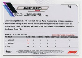 2021 Topps Formula 1 - Checkered Flag #39 George Russell Back