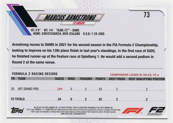 2021 Topps Formula 1 - Checkered Flag #73 Marcus Armstrong Back
