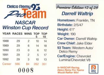 1993 Delco Remy Pro Team #12 Darrell Waltrip Back