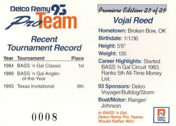 1993 Delco Remy Pro Team #23 Vojai Reed Back
