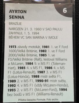 2003 Formule #6 Ayrton Senna Back