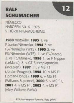 2003 Formule #12 Ralf Schumacher Back