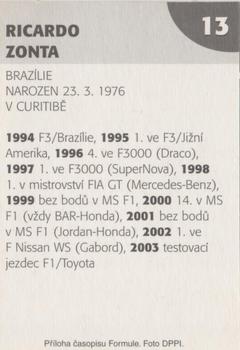 2003 Formule #13 Ricardo Zonta Back
