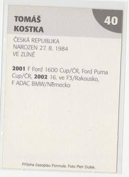 2003 Formule #40 Tomas Kostka Back
